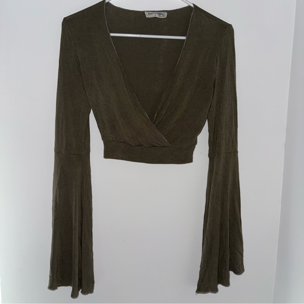 BEAR DANCE Olive Bell Sleeve Blouse